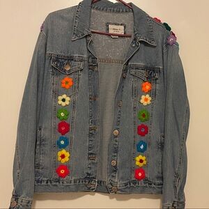Floral Embroidered Denim Jacket